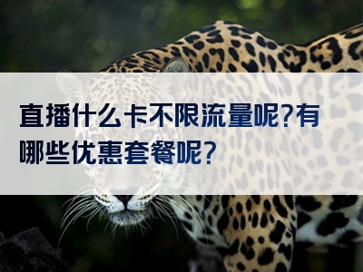 直播什么卡不限流量呢？有哪些优惠套餐呢？