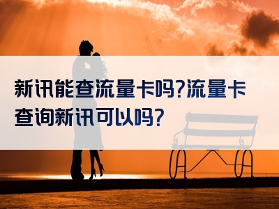 新讯能查流量卡吗？流量卡查询新讯可以吗？