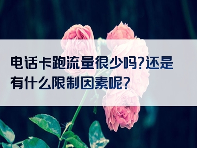 电话卡跑流量很少吗？还是有什么限制因素呢？
