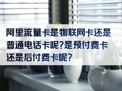 阿里流量卡是物联网卡还是普通电话卡呢？是预付费卡还是后付费卡呢？