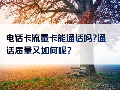 电话卡流量卡能通话吗？通话质量又如何呢？