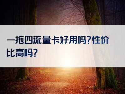 一拖四流量卡好用吗？性价比高吗？