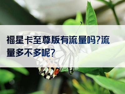 福星卡至尊版有流量吗？流量多不多呢？