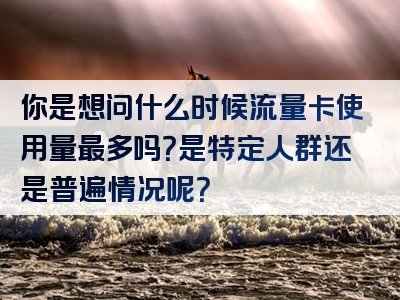 你是想问什么时候流量卡使用量最多吗？是特定人群还是普遍情况呢？
