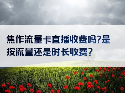 焦作流量卡直播收费吗？是按流量还是时长收费？