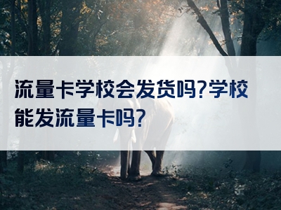 流量卡学校会发货吗？学校能发流量卡吗？