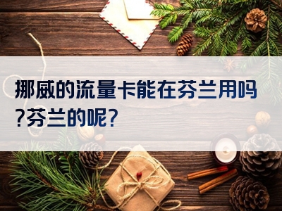 挪威的流量卡能在芬兰用吗？芬兰的呢？
