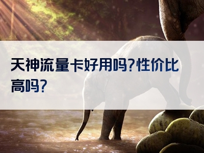 天神流量卡好用吗？性价比高吗？