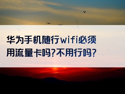 华为手机随行wifi必须用流量卡吗？不用行吗？