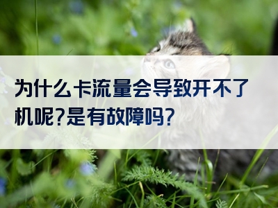 为什么卡流量会导致开不了机呢？是有故障吗？
