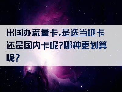 出国办流量卡，是选当地卡还是国内卡呢？哪种更划算呢？