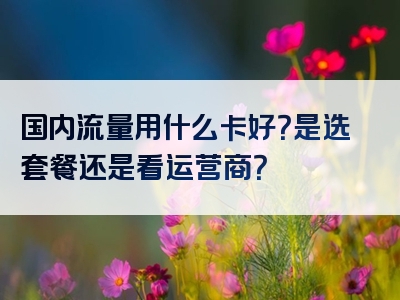 国内流量用什么卡好？是选套餐还是看运营商？