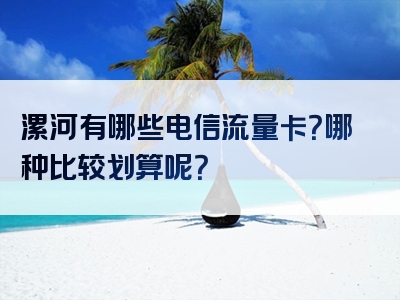 漯河有哪些电信流量卡？哪种比较划算呢？