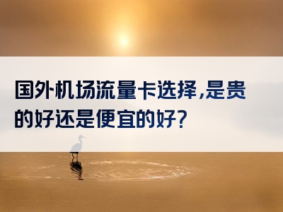 国外机场流量卡选择，是贵的好还是便宜的好？