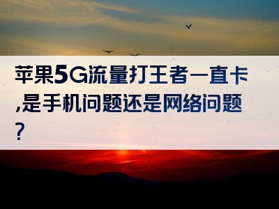 苹果5G流量打王者一直卡，是手机问题还是网络问题？