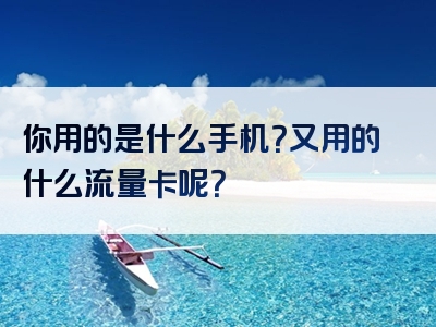 你用的是什么手机？又用的什么流量卡呢？