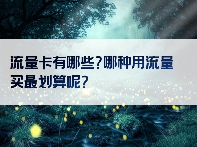 流量卡有哪些？哪种用流量买最划算呢？
