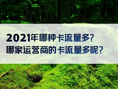 2021年哪种卡流量多？哪家运营商的卡流量多呢？