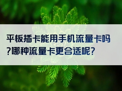 平板插卡能用手机流量卡吗？哪种流量卡更合适呢？