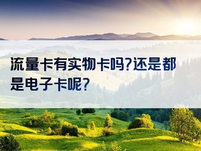 流量卡有实物卡吗？还是都是电子卡呢？