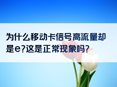 为什么移动卡信号高流量却是e？这是正常现象吗？