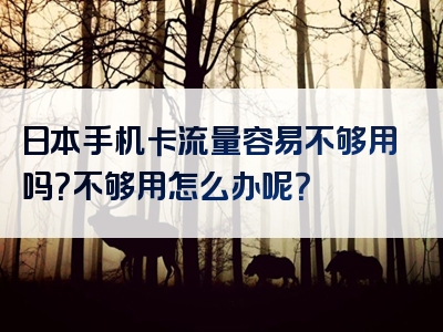 日本手机卡流量容易不够用吗？不够用怎么办呢？