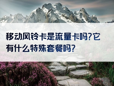 移动风铃卡是流量卡吗？它有什么特殊套餐吗？