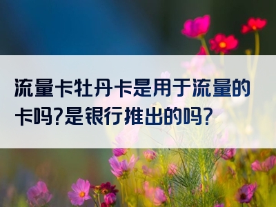 流量卡牡丹卡是用于流量的卡吗？是银行推出的吗？