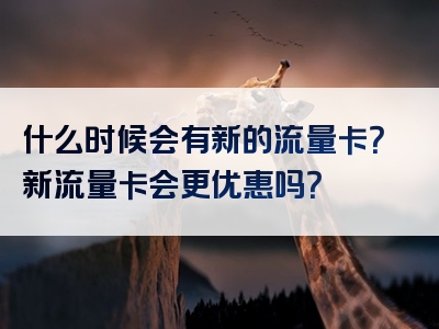 什么时候会有新的流量卡？新流量卡会更优惠吗？