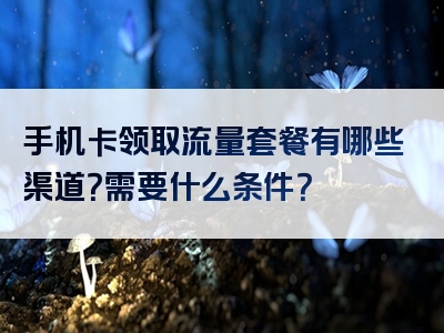 手机卡领取流量套餐有哪些渠道？需要什么条件？