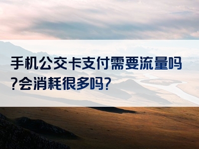 手机公交卡支付需要流量吗？会消耗很多吗？