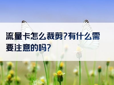 流量卡怎么裁剪？有什么需要注意的吗？