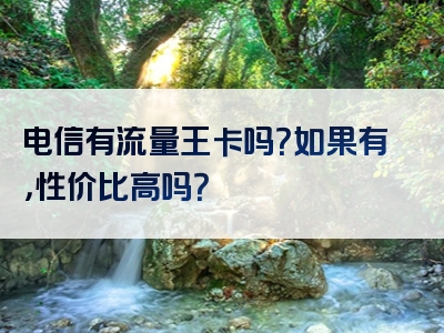 电信有流量王卡吗？如果有，性价比高吗？