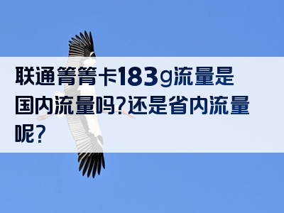 联通箐箐卡183g流量是国内流量吗？还是省内流量呢？