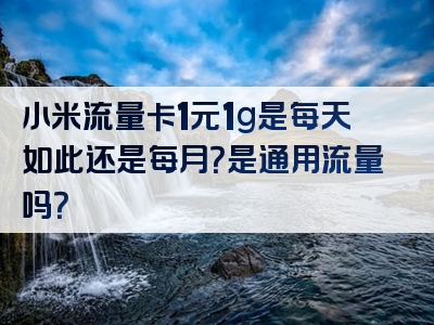 小米流量卡1元1g是每天如此还是每月？是通用流量吗？