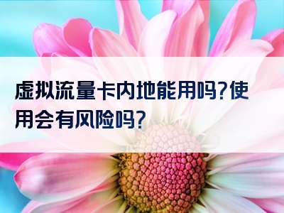 虚拟流量卡内地能用吗？使用会有风险吗？