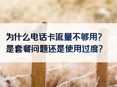 为什么电话卡流量不够用？是套餐问题还是使用过度？