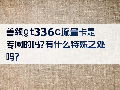 善领gt336c流量卡是专网的吗？有什么特殊之处吗？