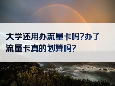 大学还用办流量卡吗？办了流量卡真的划算吗？