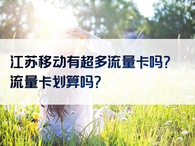 江苏移动有超多流量卡吗？流量卡划算吗？