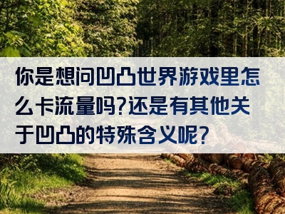 你是想问凹凸世界游戏里怎么卡流量吗？还是有其他关于凹凸的特殊含义呢？