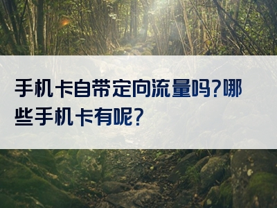 手机卡自带定向流量吗？哪些手机卡有呢？