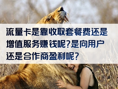 流量卡是靠收取套餐费还是增值服务赚钱呢？是向用户还是合作商盈利呢？