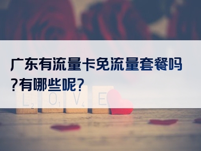 广东有流量卡免流量套餐吗？有哪些呢？