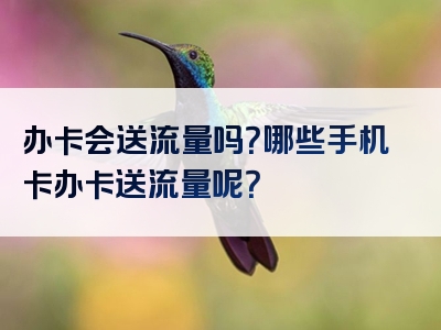 办卡会送流量吗？哪些手机卡办卡送流量呢？