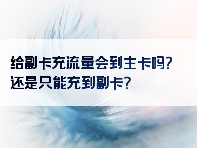 给副卡充流量会到主卡吗？还是只能充到副卡？