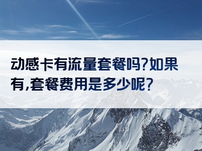 动感卡有流量套餐吗？如果有，套餐费用是多少呢？