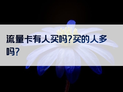 流量卡有人买吗？买的人多吗？