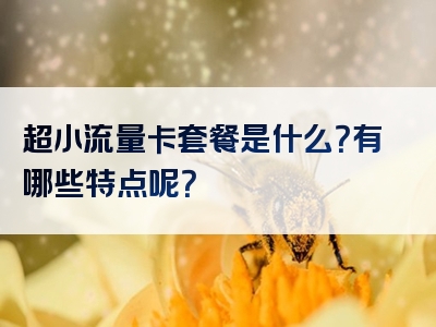 超小流量卡套餐是什么？有哪些特点呢？