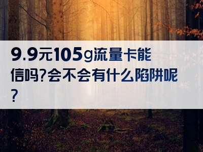 9.9元105g流量卡能信吗？会不会有什么陷阱呢？